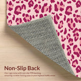 Ultra Soft Area Rug, Non Slip, Stain Resistant, Washable Area Rugs for Living Room, Bedroom, Modern Leopard Print Soft Playroom Rug(Pink)