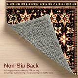 Ultra Soft Area Rug, Non Slip, Stain Resistant, Washable Area Rugs for Living Room, Bedroom, Western Vintage Star Runner(Black)