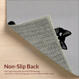 Ultra Soft Area Rug, Non Slip, Stain Resistant, Washable Area Rugs for Living Room, Bedroom, Cute Black Cat Non-Slip Bathroom Rug(Black)