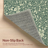 Ultra Soft Area Rug, Non Slip, Stain Resistant, Washable Area Rugs for Living Room, Bedroom, Washable Woodcut Print Entryway Door Mat(Green)