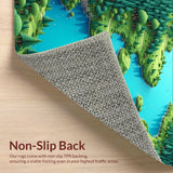 Ultra Soft Area Rug, Non Slip, Stain Resistant, Washable Area Rugs for Living Room, Bedroom, 3D Moss Shag(Blue)