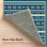 Ultra Soft Area Rug, Non Slip, Stain Resistant, Washable Area Rugs for Living Room, Bedroom, Soft Vintage Tiger Print Living Room Rug(Blue)
