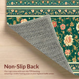 Ultra Soft Area Rug, Non Slip, Stain Resistant, Washable Area Rugs for Living Room, Bedroom, Boho Vintage Oriental(Green)