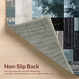 Ultra Soft Area Rug, Non Slip, Stain Resistant, Washable Area Rugs for Living Room, Bedroom, Abstract Circle Modern Carpet(Gray) - ODIKA