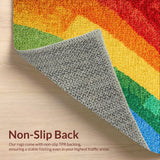 Ultra Soft Area Rug, Non Slip, Stain Resistant, Washable Area Rugs for Living Room, Bedroom, Fluffy Rainbow Unicorn Shaggy(Red)