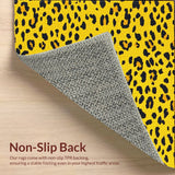 Ultra Soft Area Rug, Non Slip, Stain Resistant, Washable Area Rugs for Living Room, Bedroom, Boho Leopard Print(Yellow)