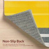 Ultra Soft Area Rug, Non Slip, Stain Resistant, Washable Area Rugs for Living Room, Bedroom, Microfiber Striped Shower(Yellow)