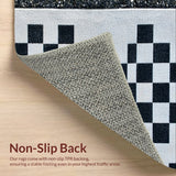 Ultra Soft Area Rug, Non Slip, Stain Resistant, Washable Area Rugs for Living Room, Bedroom, Modern Black and White Non-Slip Playroom Rug(Black)