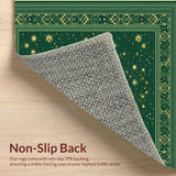 Ultra Soft Area Rug, Non Slip, Stain Resistant, Washable Area Rugs for Living Room, Bedroom, Zodiac Design Dorm Room Thin Washable Area Rug(Green)