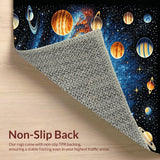 Ultra Soft Area Rug, Non Slip, Stain Resistant, Washable Area Rugs for Living Room, Bedroom, Educational Solar System Playmat Rug(Blue) - ODIKA