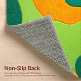 Ultra Soft Area Rug, Non Slip, Stain Resistant, Washable Area Rugs for Living Room, Bedroom, Irregular Cat Shaped(Green)