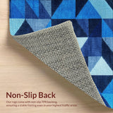 Ultra Soft Area Rug, Non Slip, Stain Resistant, Washable Area Rugs for Living Room, Bedroom, Hawaiian Turtle Geometric(Blue)