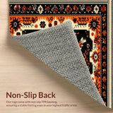 Ultra Soft Area Rug, Non Slip, Stain Resistant, Washable Area Rugs for Living Room, Bedroom, Vintage Lodge Wildlife(Black)