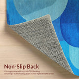 Ultra Soft Area Rug, Non Slip, Stain Resistant, Washable Area Rugs for Living Room, Bedroom, Abstract Modern Jardin(Blue)