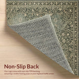 Ultra Soft Area Rug, Non Slip, Stain Resistant, Washable Area Rugs for Living Room, Bedroom, Boho Washable Rubber Backed(Gray)