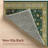 Ultra Soft Area Rug, Non Slip, Stain Resistant, Washable Area Rugs for Living Room, Bedroom, Velvet Islamic Prayer(Green)