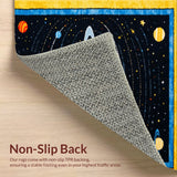 Ultra Soft Area Rug, Non Slip, Stain Resistant, Washable Area Rugs for Living Room, Bedroom, Space Exploration Rug for Boys Learning Area(Yellow)