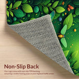 Ultra Soft Area Rug, Non Slip, Stain Resistant, Washable Area Rugs for Living Room, Bedroom, Artistic Ultra-Thin Washable Dining Room Rug(Green)
