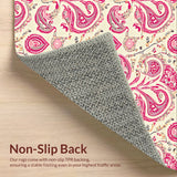 Ultra Soft Area Rug, Non Slip, Stain Resistant, Washable Area Rugs for Living Room, Bedroom, Modern Paisley Soft Living Room Rug(Beige)