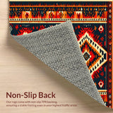 Ultra Soft Area Rug, Non Slip, Stain Resistant, Washable Area Rugs for Living Room, Bedroom, Aztec Western Print(Red)