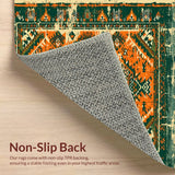 Ultra Soft Area Rug, Non Slip, Stain Resistant, Washable Area Rugs for Living Room, Bedroom, Boho Serenity Oasis Rug Escape(Orange)