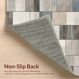 Ultra Soft Area Rug, Non Slip, Stain Resistant, Washable Area Rugs for Living Room, Bedroom, Modern Patchwork Cotton Low Pile(Gray)