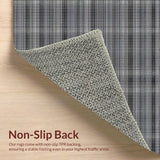 Ultra Soft Area Rug, Non Slip, Stain Resistant, Washable Area Rugs for Living Room, Bedroom, Soft Checkered Vintage Living Room Rug(Gray)