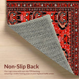 Ultra Soft Area Rug, Non Slip, Stain Resistant, Washable Area Rugs for Living Room, Bedroom, Western Cat Design Plush(Red)