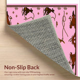 Ultra Soft Area Rug, Non Slip, Stain Resistant, Washable Area Rugs for Living Room, Bedroom, Shaggy Western Non-Slip Shower Mat for Kids(Pink)