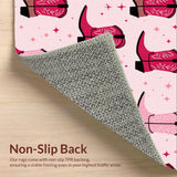 Ultra Soft Area Rug, Non Slip, Stain Resistant, Washable Area Rugs for Living Room, Bedroom, Cowboy Boots Play Mat(Pink)