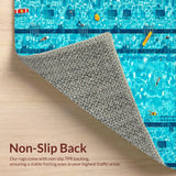 Ultra Soft Area Rug, Non Slip, Stain Resistant, Washable Area Rugs for Living Room, Bedroom, Swimming Pool Print Shaggy(Blue)