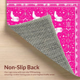 Ultra Soft Area Rug, Non Slip, Stain Resistant, Washable Area Rugs for Living Room, Bedroom, Funny Pink Preppy Western Entryway Rug(Pink)