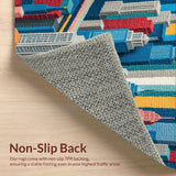 Ultra Soft Area Rug, Non Slip, Stain Resistant, Washable Area Rugs for Living Room, Bedroom, Kids Toy Car Play Rug(Blue)