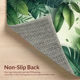 Ultra Soft Area Rug, Non Slip, Stain Resistant, Washable Area Rugs for Living Room, Bedroom, Indoor Outdoor Jungle Porch Stain-Resistant Throw Rug(Green)