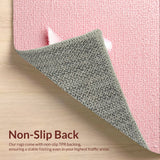 Ultra Soft Area Rug, Non Slip, Stain Resistant, Washable Area Rugs for Living Room, Bedroom, scalloped bow microfiber(Pink)