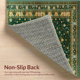 Ultra Soft Area Rug, Non Slip, Stain Resistant, Washable Area Rugs for Living Room, Bedroom, Velvet Embroidered Islamic Prayer(Green)