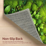 Ultra Soft Area Rug, Non Slip, Stain Resistant, Washable Area Rugs for Living Room, Bedroom, leaf shag bathroom mat(Green)