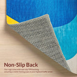 Ultra Soft Area Rug, Non Slip, Stain Resistant, Washable Area Rugs for Living Room, Bedroom, Abstract Modern Washable Foldable(Blue)