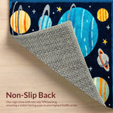 Ultra Soft Area Rug, Non Slip, Stain Resistant, Washable Area Rugs for Living Room, Bedroom, Colorful Solar System Playroom Non-Slip Kids Carpet(Blue)
