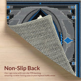 Ultra Soft Area Rug, Non Slip, Stain Resistant, Washable Area Rugs for Living Room, Bedroom, Evil Eye Tassel Boho(Blue)
