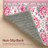 Ultra Soft Area Rug, Non Slip, Stain Resistant, Washable Area Rugs for Living Room, Bedroom, Vintage Faux Wool(Pink)