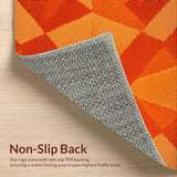 Ultra Soft Area Rug, Non Slip, Stain Resistant, Washable Area Rugs for Living Room, Bedroom, Modern Abstract Geometric Non-Slip Living Room(Orange)