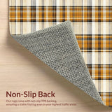Ultra Soft Area Rug, Non Slip, Stain Resistant, Washable Area Rugs for Living Room, Bedroom, Stylish Non-Shed Plaid Reading Nook(Beige)