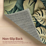 Ultra Soft Area Rug, Non Slip, Stain Resistant, Washable Area Rugs for Living Room, Bedroom, Tropical Monstera Non-Slip Hallway Decor(Green)