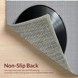 Ultra Soft Area Rug, Non Slip, Stain Resistant, Washable Area Rugs for Living Room, Bedroom, vinyl record music rug(Black)