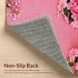 Ultra Soft Area Rug, Non Slip, Stain Resistant, Washable Area Rugs for Living Room, Bedroom, coquette floral aesthetic(Pink)