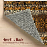Ultra Soft Area Rug, Non Slip, Stain Resistant, Washable Area Rugs for Living Room, Bedroom, Faux Cowhide Tiger Print(Black)