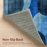 Ultra Soft Area Rug, Non Slip, Stain Resistant, Washable Area Rugs for Living Room, Bedroom, Boho Abstract Non-Slip Bedroom Rug(Blue)