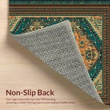 Ultra Soft Area Rug, Non Slip, Stain Resistant, Washable Area Rugs for Living Room, Bedroom, rustic western organic(Green)