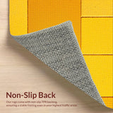 Ultra Soft Area Rug, Non Slip, Stain Resistant, Washable Area Rugs for Living Room, Bedroom, Contemporary Abstract Stain Resistant(Yellow)